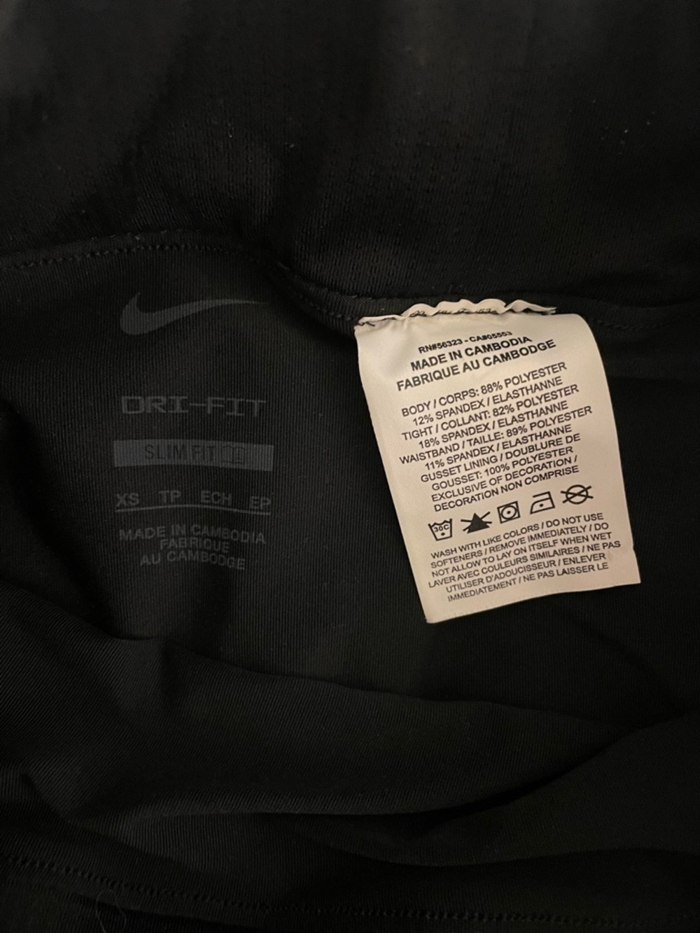 Nike Women’s Black Athletic Layered Running Shorts with Swoosh XS NWOT Pockets - Picture 8 of 16